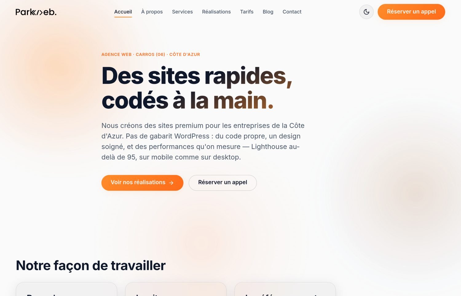 Aperçu du projet ParkWeb